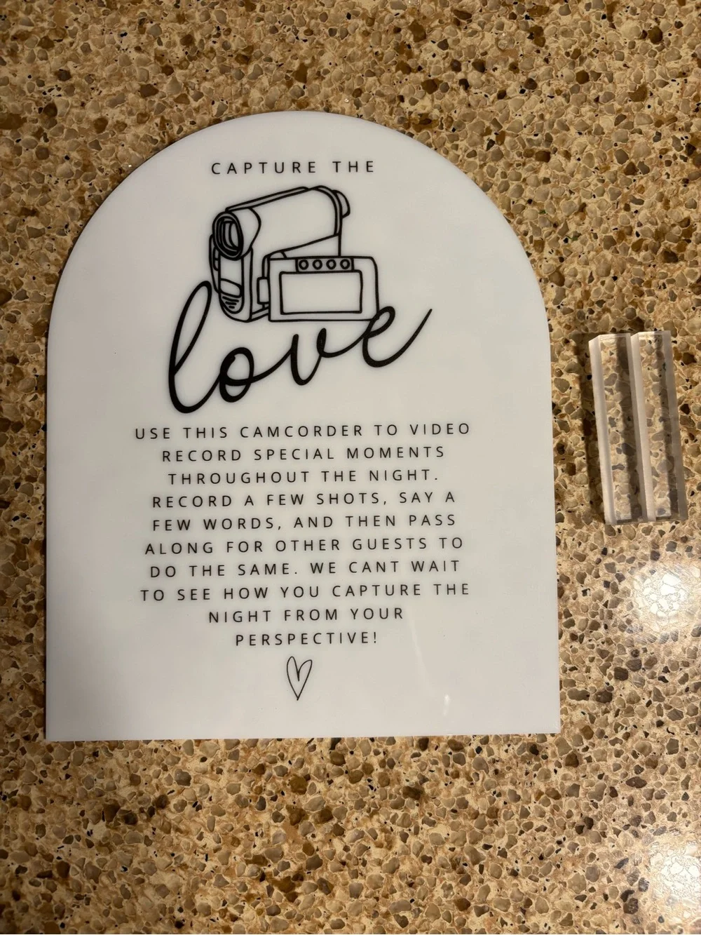 Wedding Camcorder Sign — Capture the Love